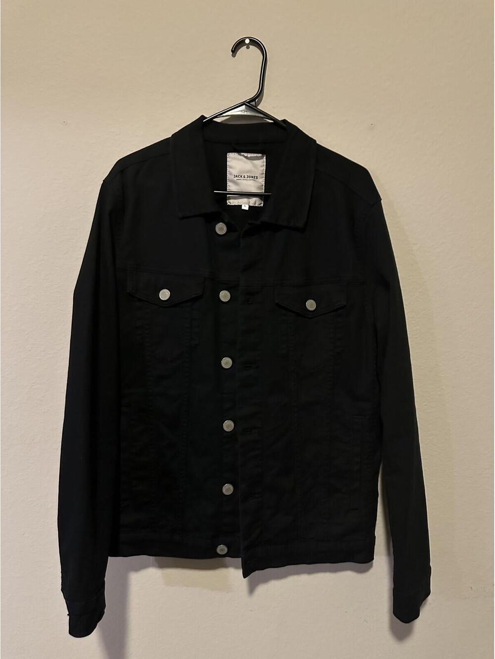 Jack & Jones Men's Black Denim Jacket Size Large
